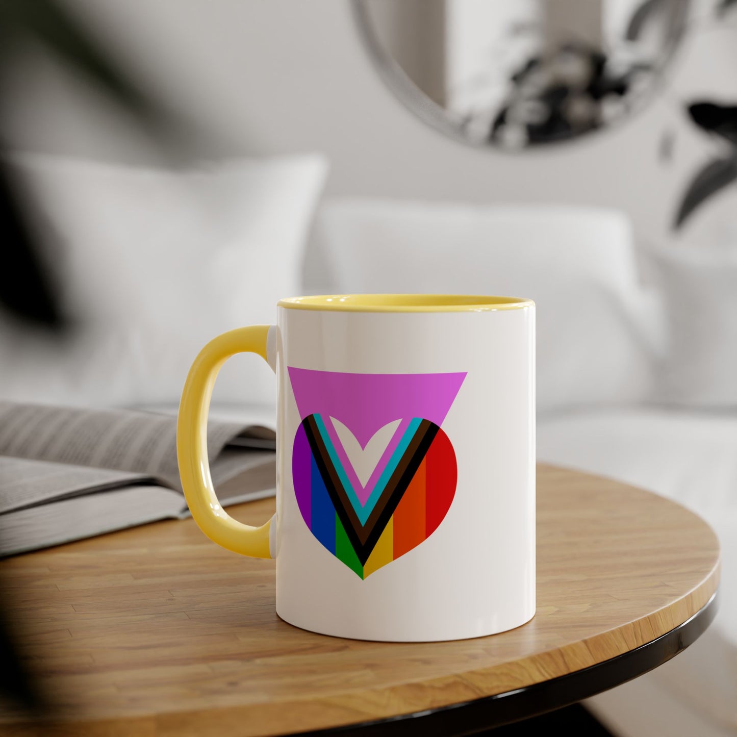 Pink Progress Pride Heart Mug