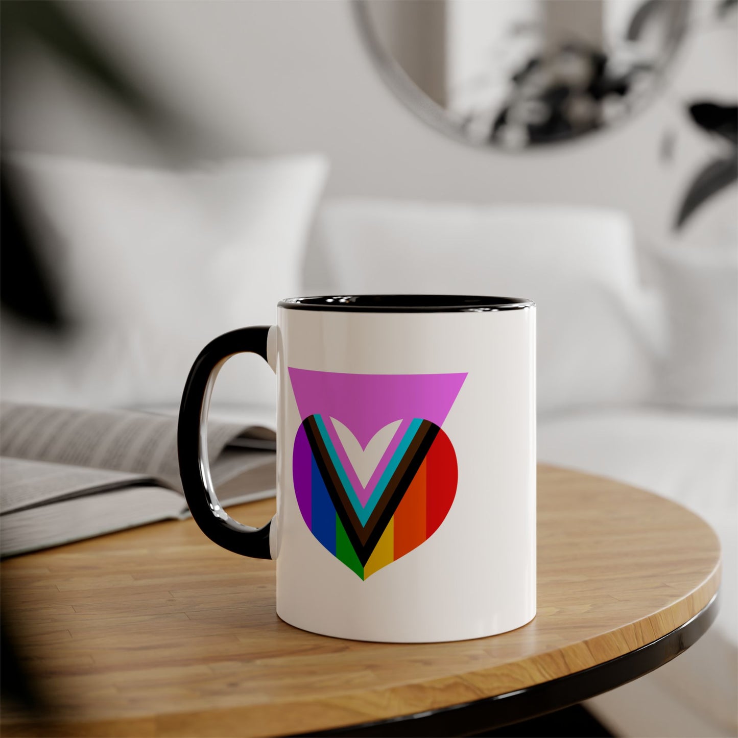 Pink Progress Pride Heart Mug