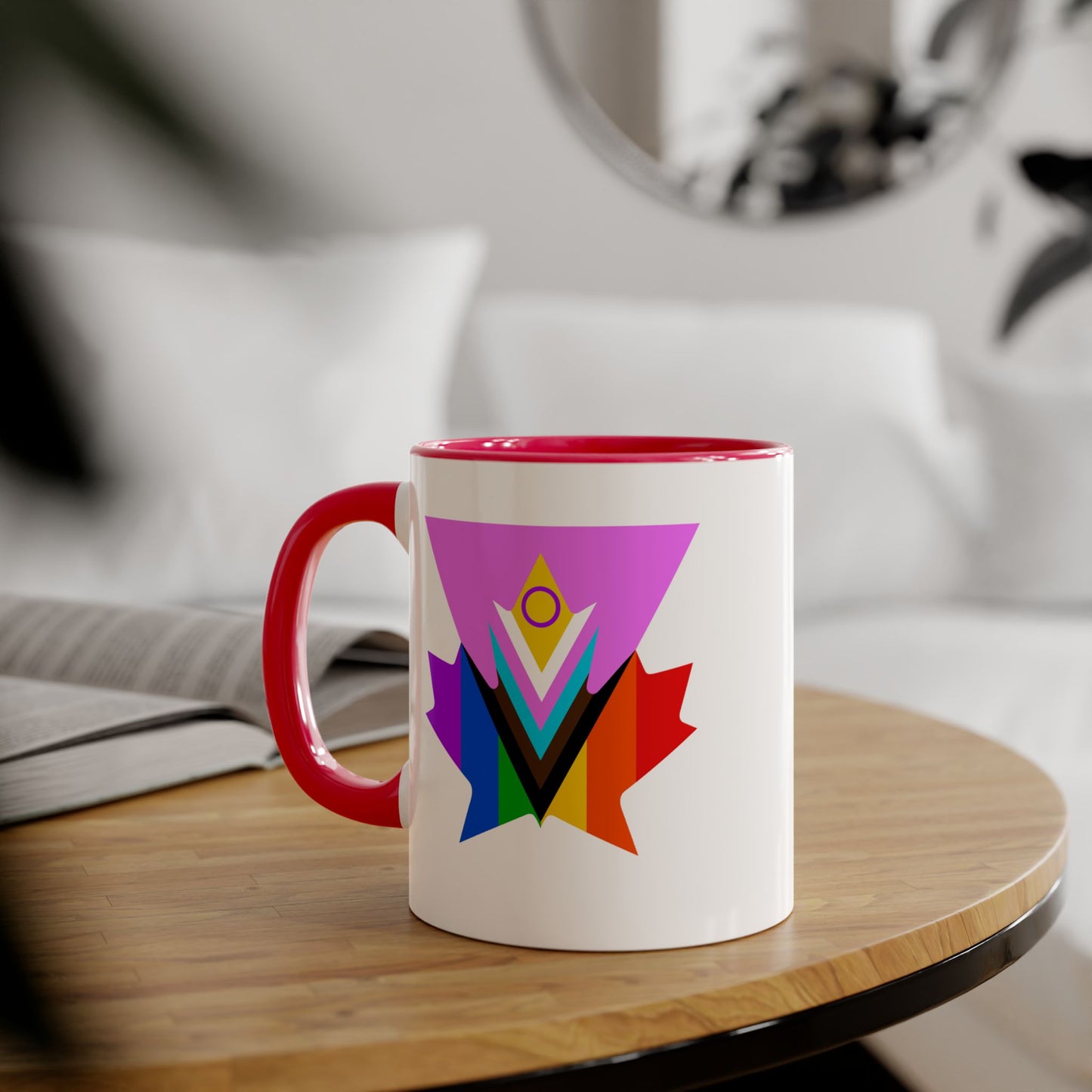 Pink Progress Pride Maple Leaf Mug