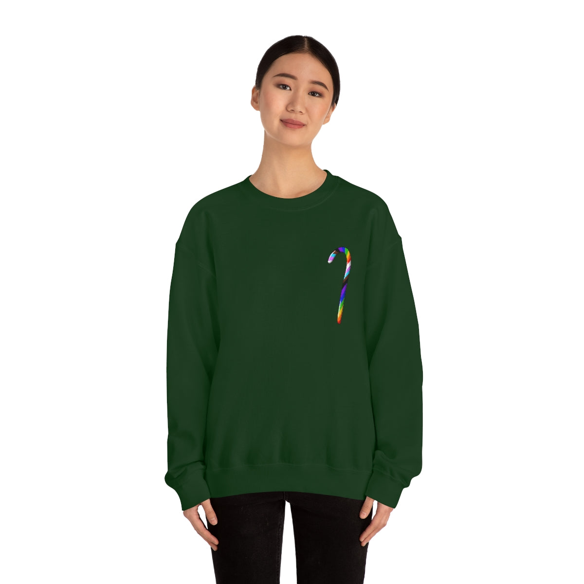 Candy Cane Progress Pride Stripes Crewneck Sweatshirt