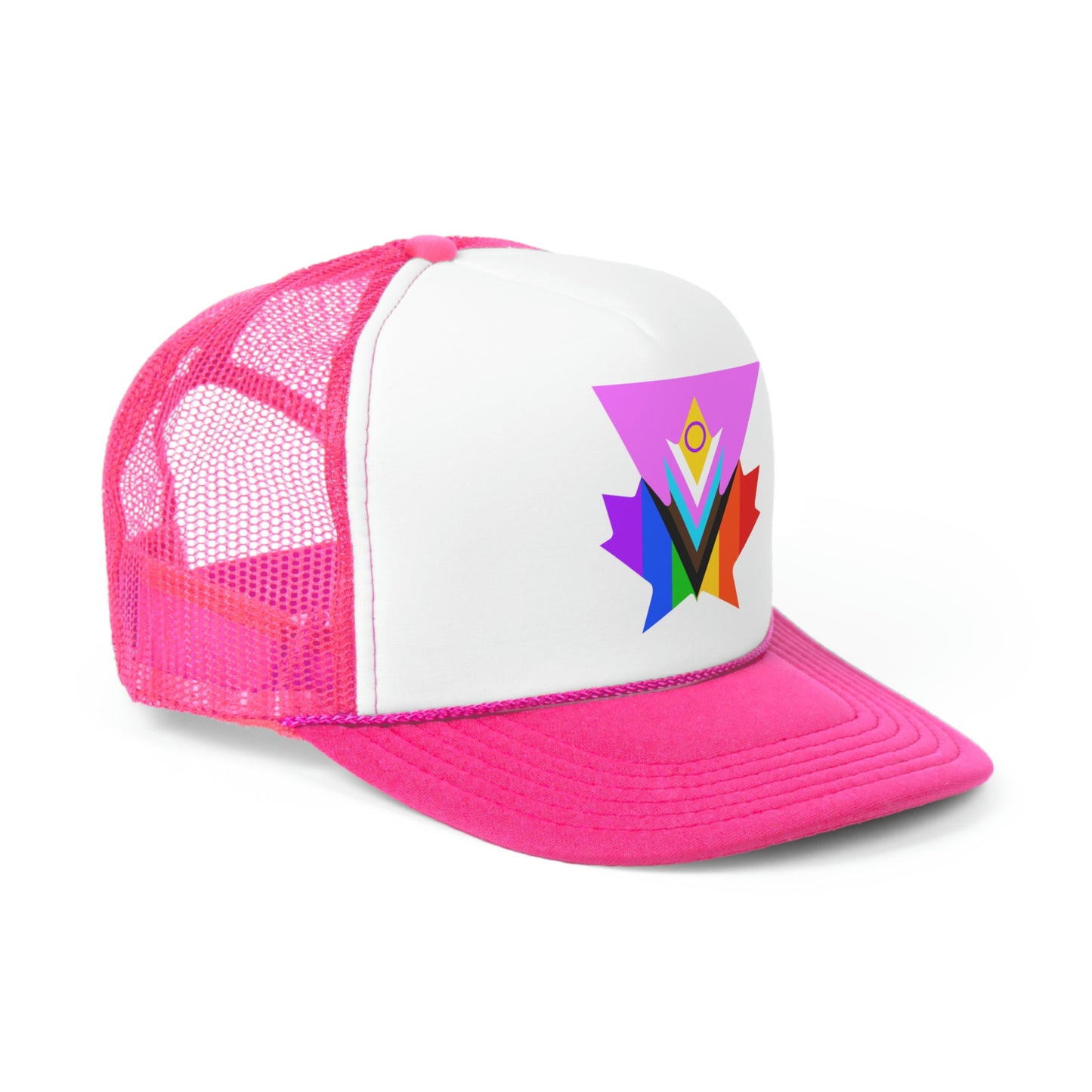 Pink Progress Pride Maple Trucker Cap