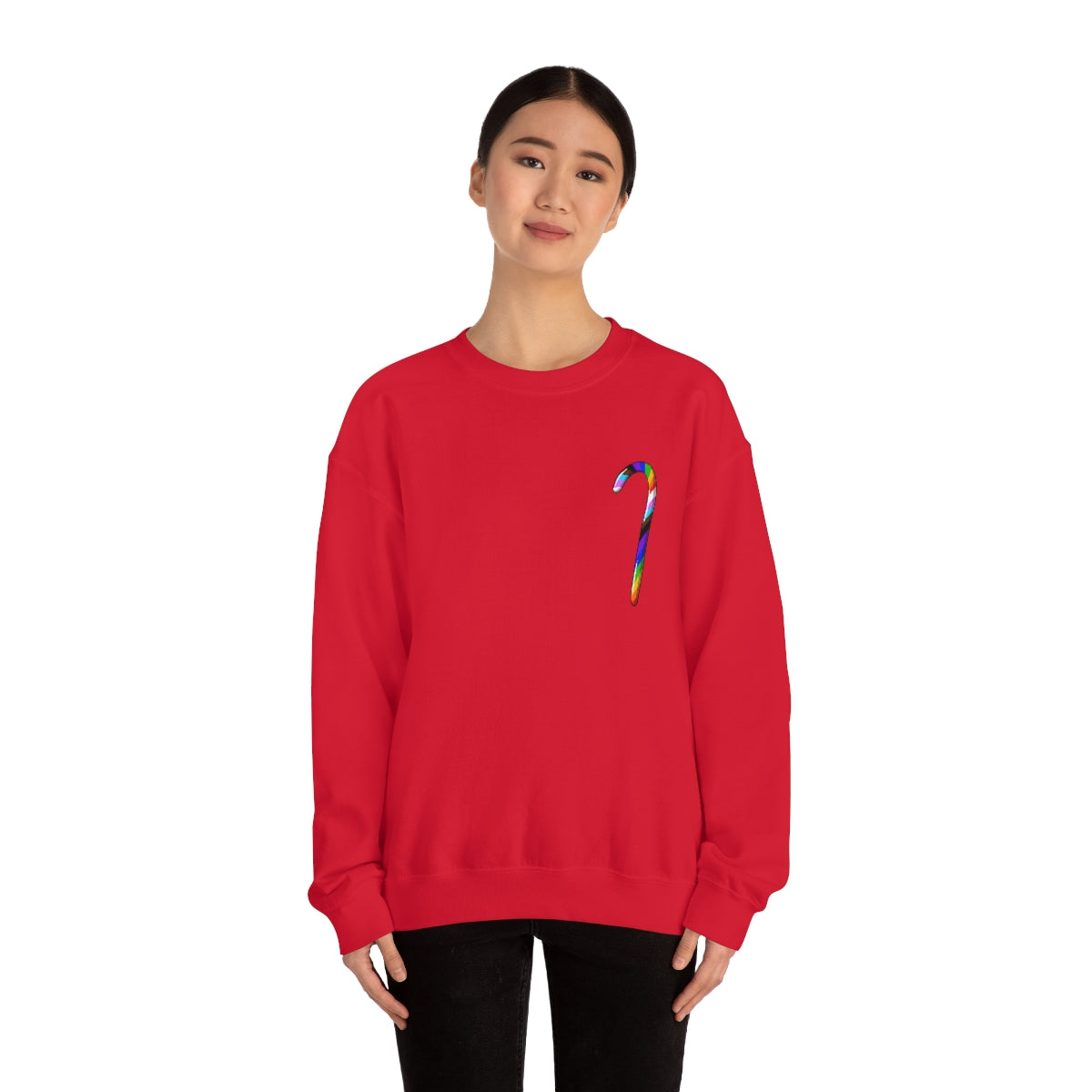 Candy Cane Progress Pride Stripes Crewneck Sweatshirt