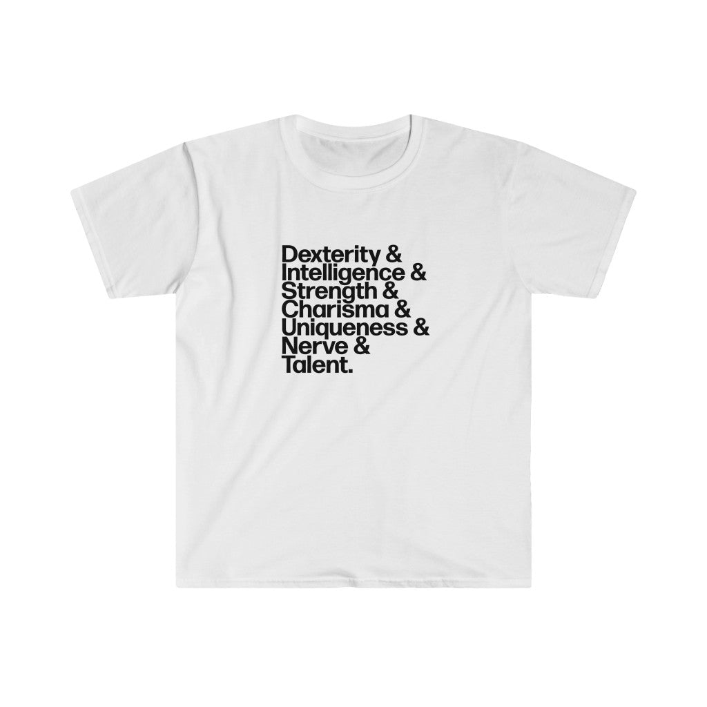 D&D Charisma Uniqueness Nerve & Talent Tee