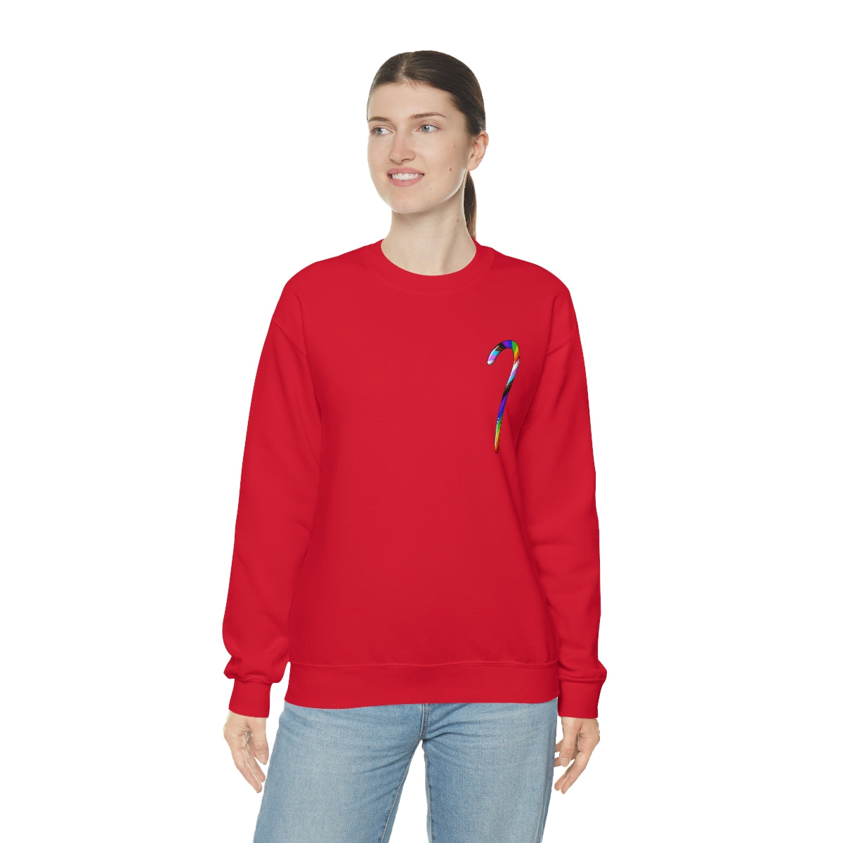 Candy Cane Progress Pride Stripes Crewneck Sweatshirt