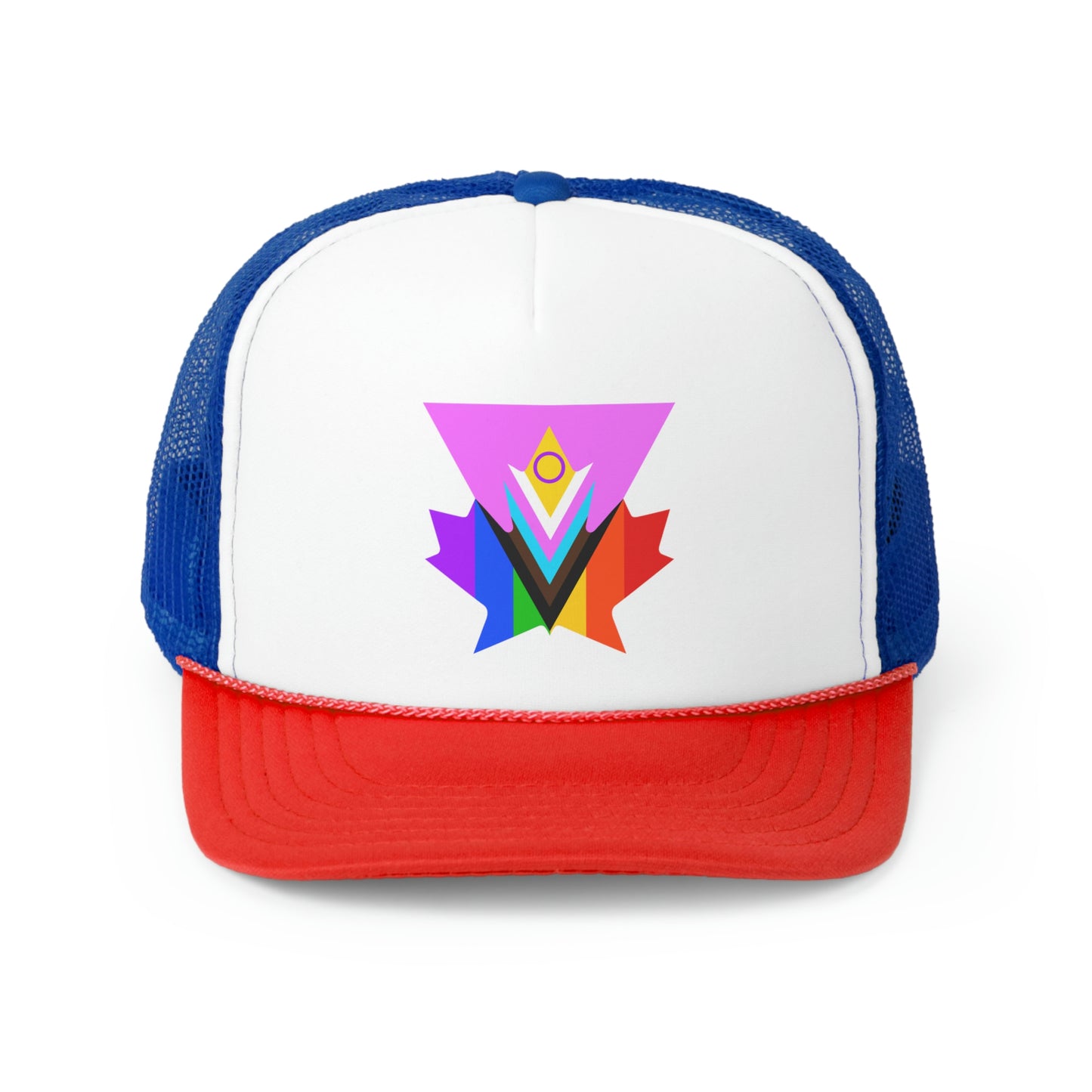 Pink Progress Pride Maple Trucker Cap