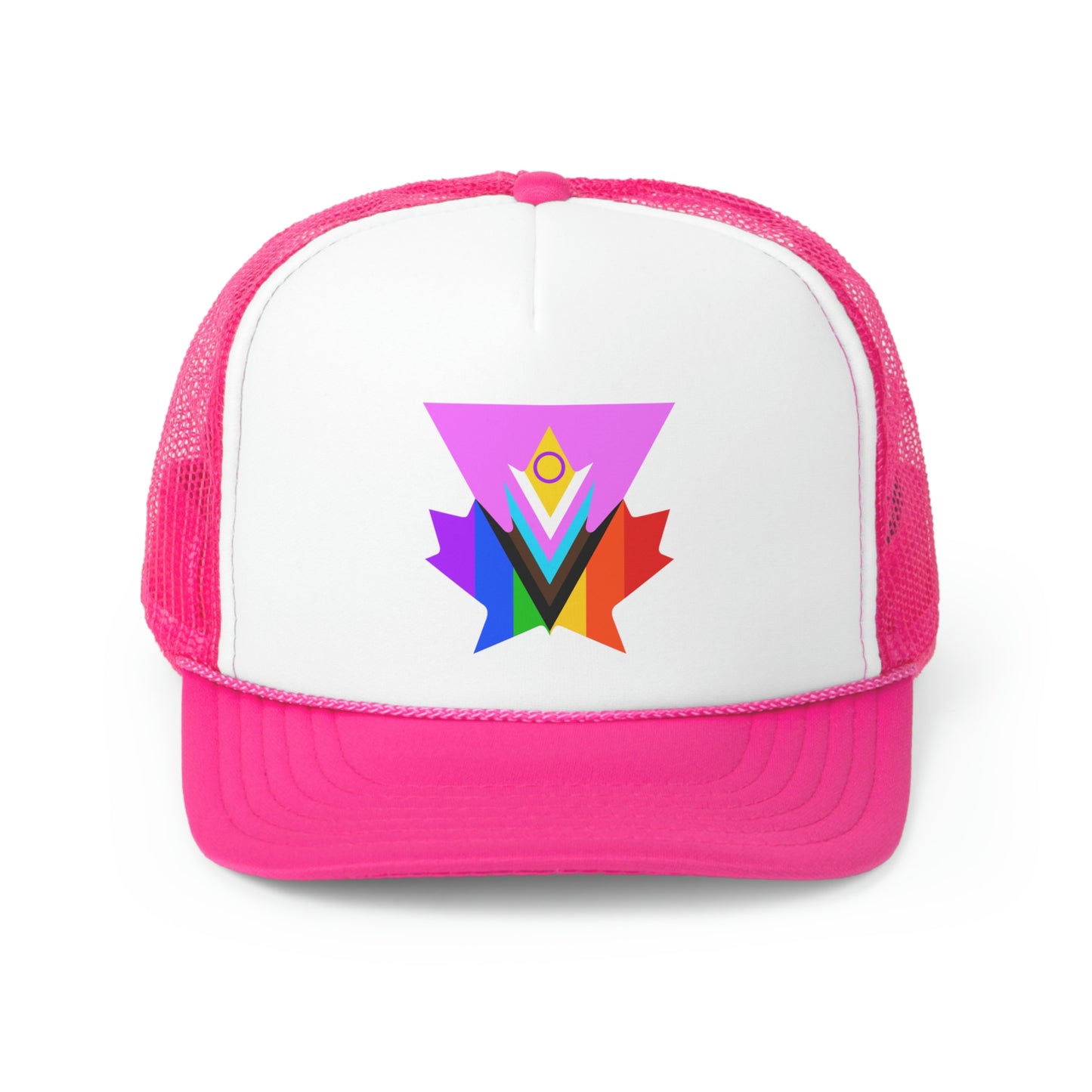 Pink Progress Pride Maple Trucker Cap