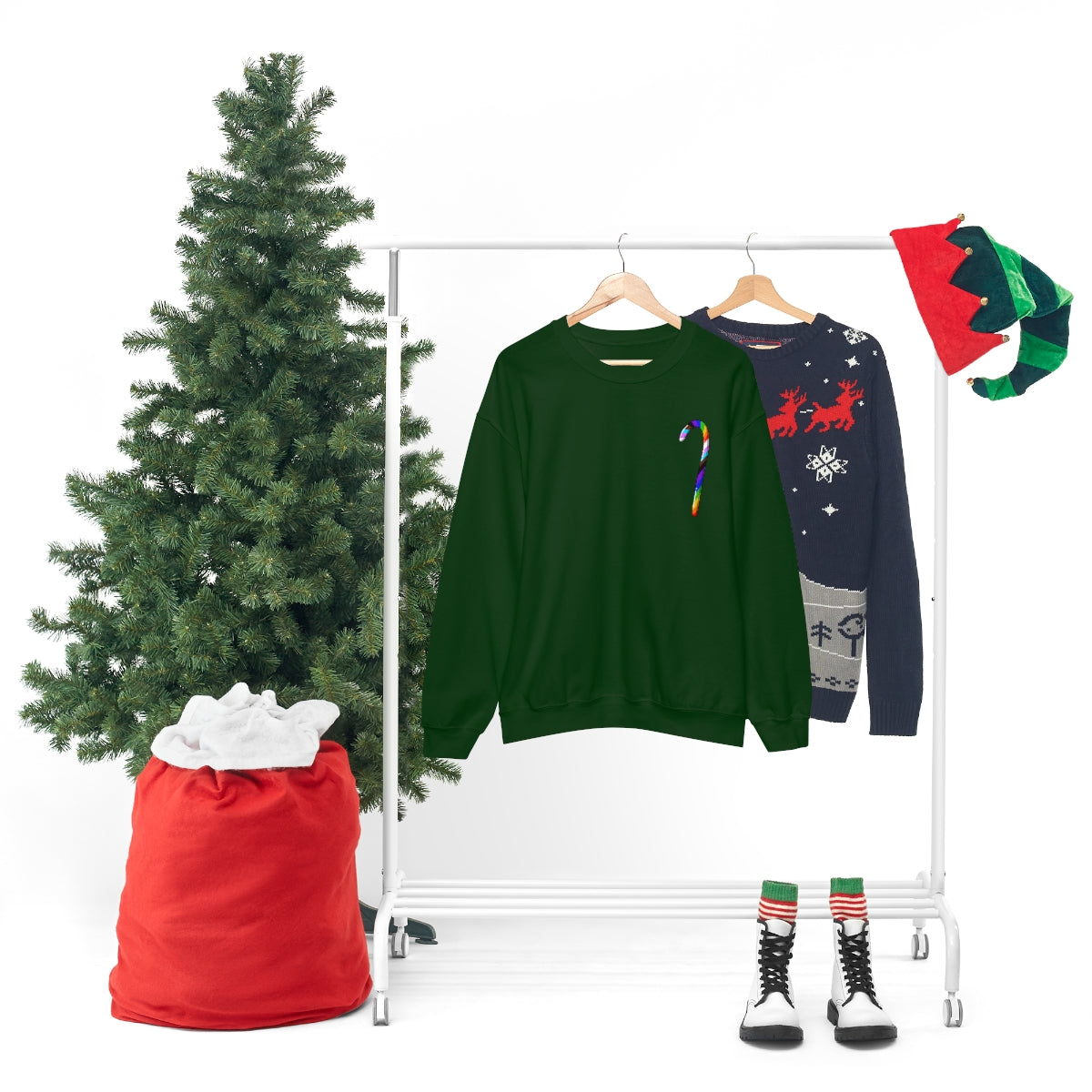 Candy Cane Progress Pride Stripes Crewneck Sweatshirt