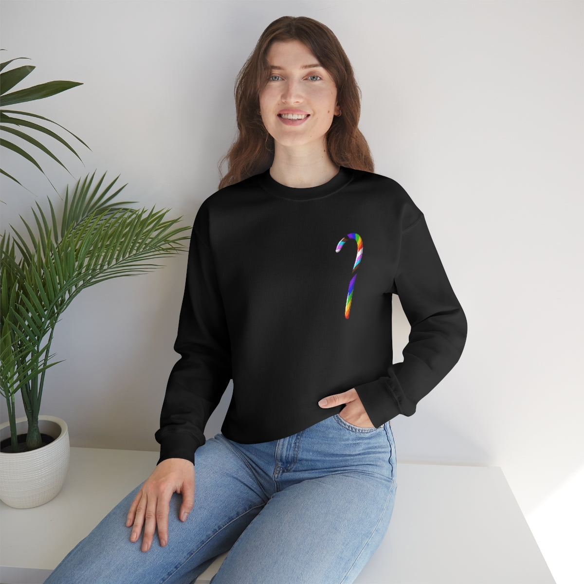 Candy Cane Progress Pride Stripes Crewneck Sweatshirt