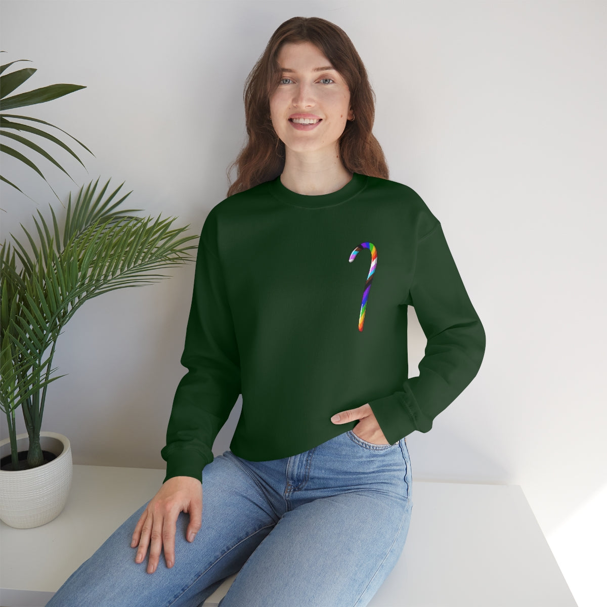 Candy Cane Progress Pride Stripes Crewneck Sweatshirt