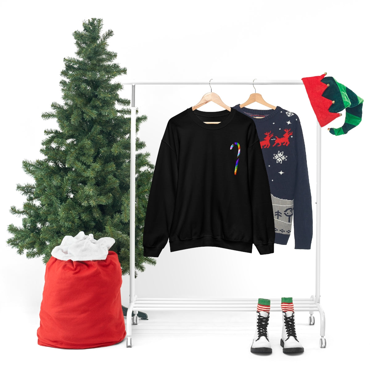 Candy Cane Progress Pride Stripes Crewneck Sweatshirt