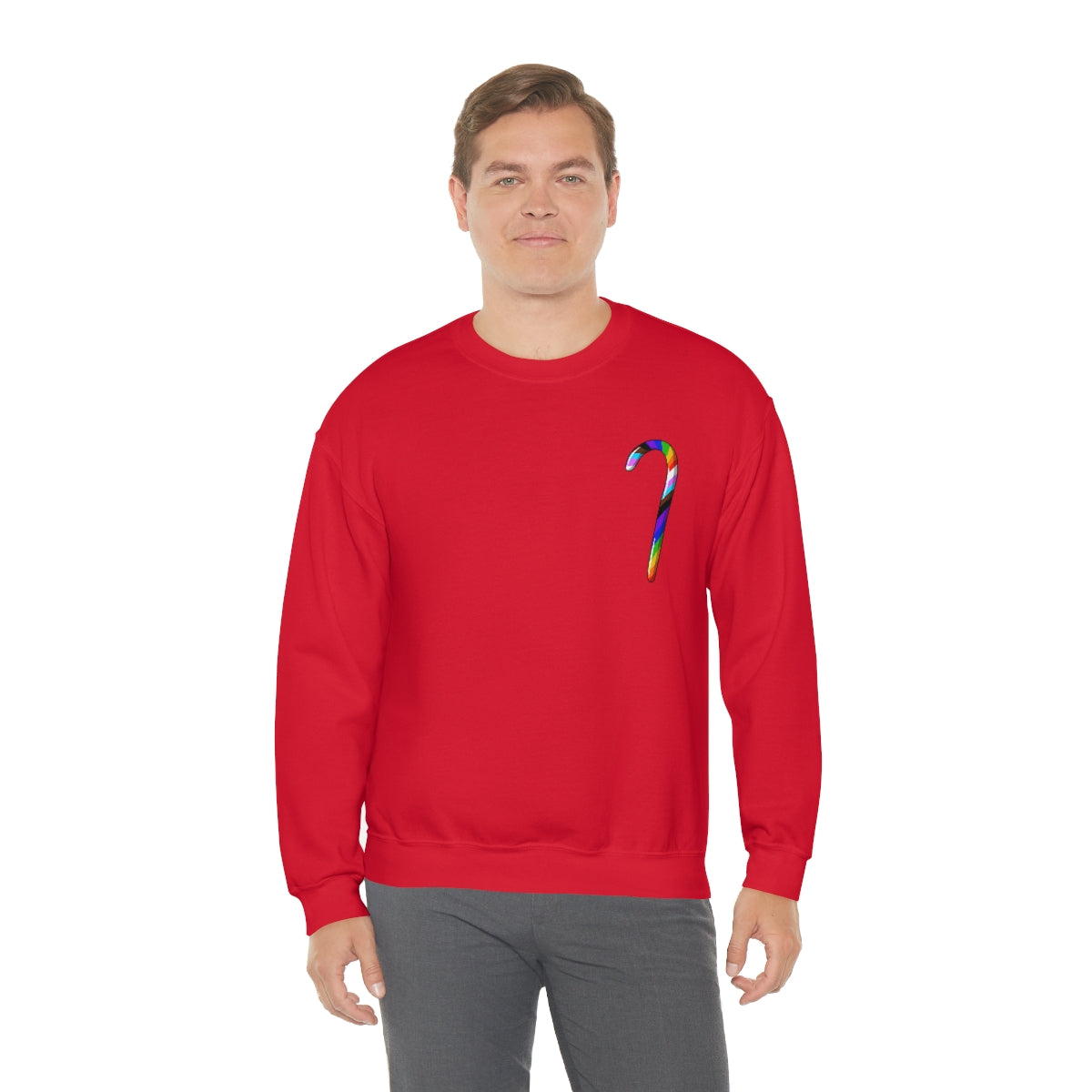 Candy Cane Progress Pride Stripes Crewneck Sweatshirt