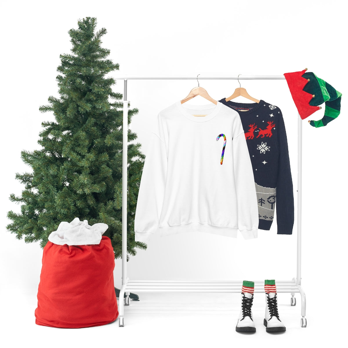 Candy Cane Progress Pride Stripes Crewneck Sweatshirt