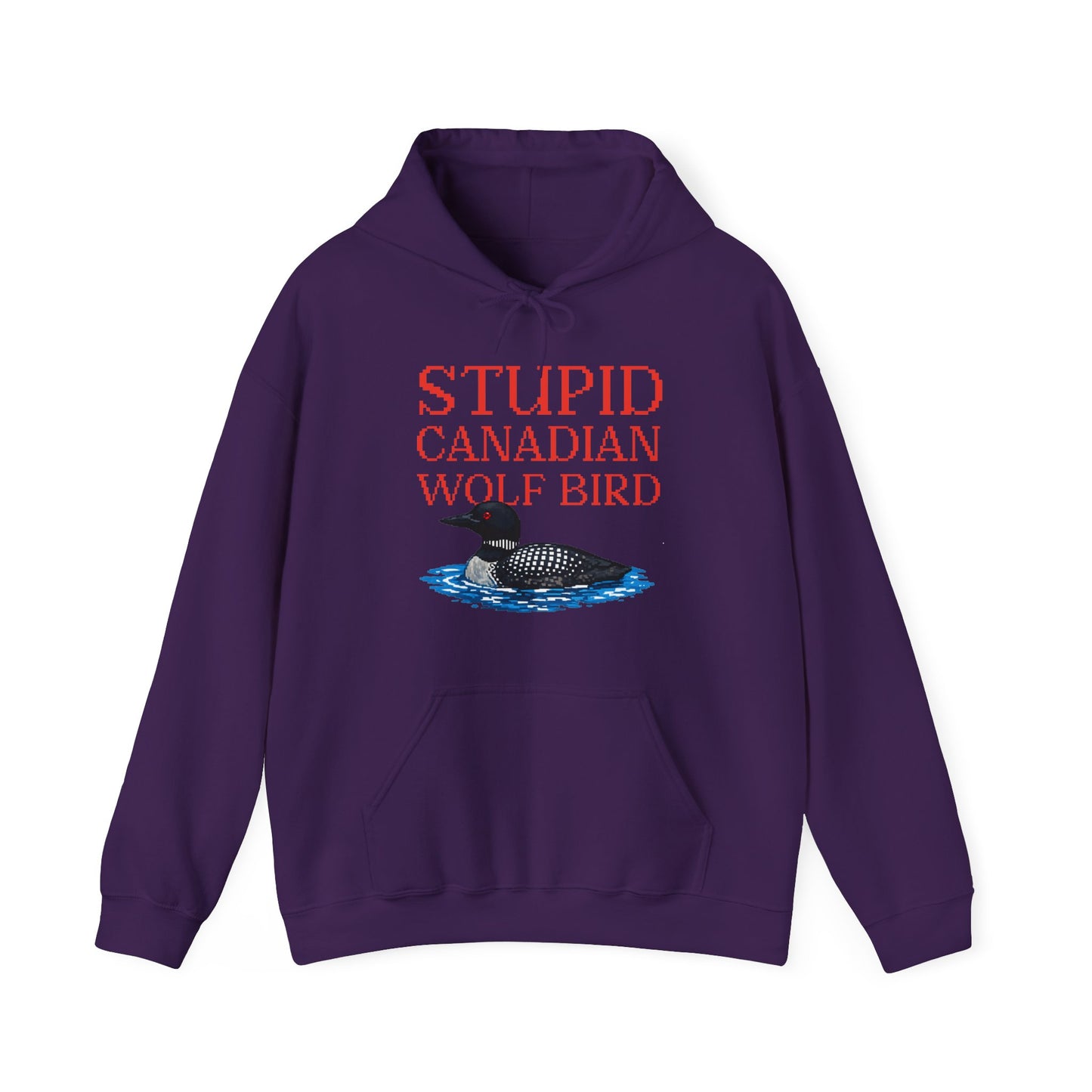 Stupid Canadian Wolf Bird Hoodie