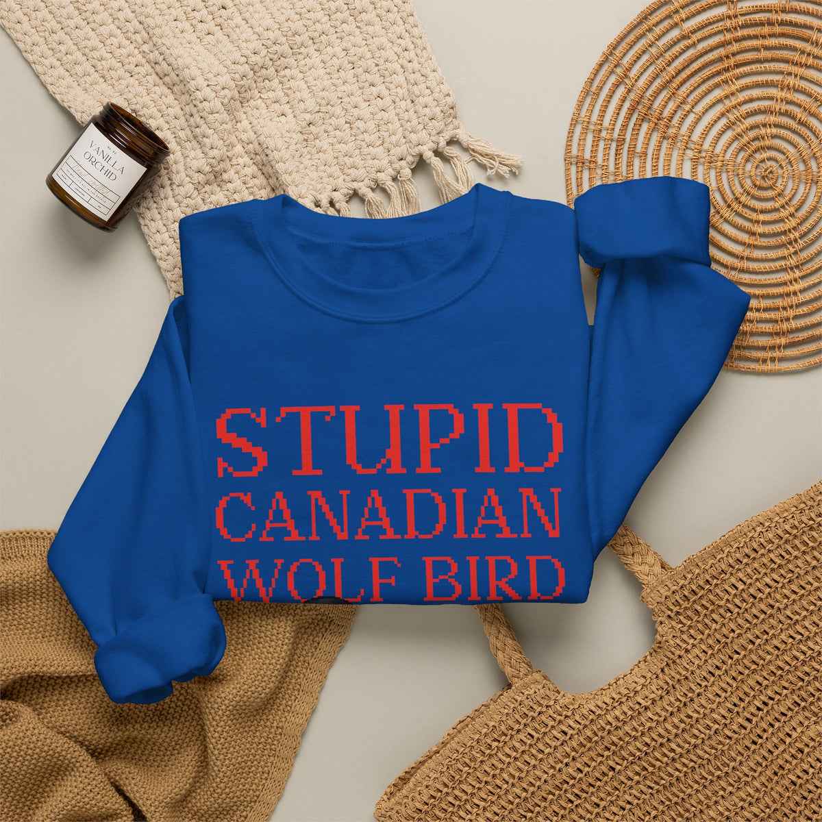 Stupid Canadian Wolf Bird Sweatshirt