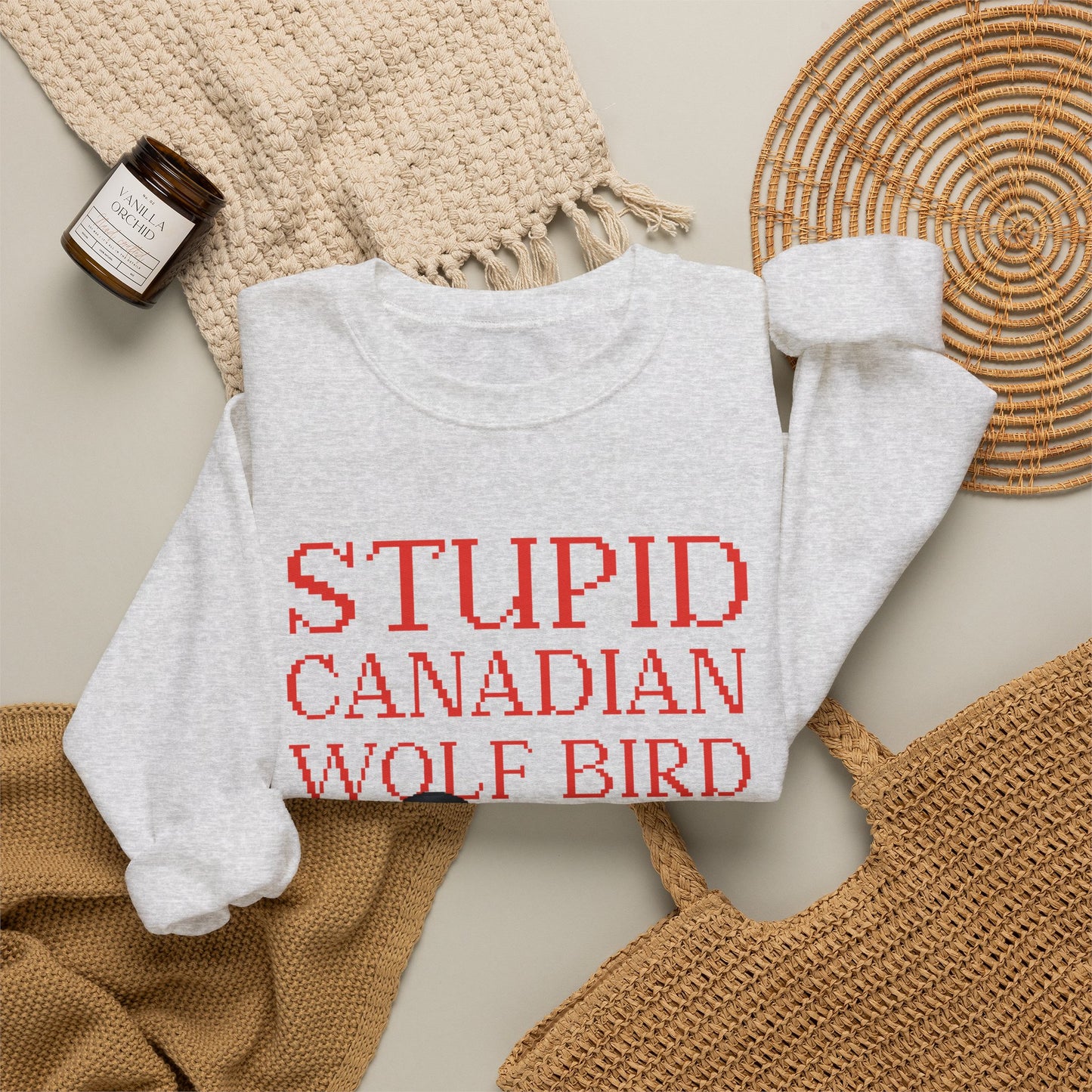Stupid Canadian Wolf Bird Sweatshirt