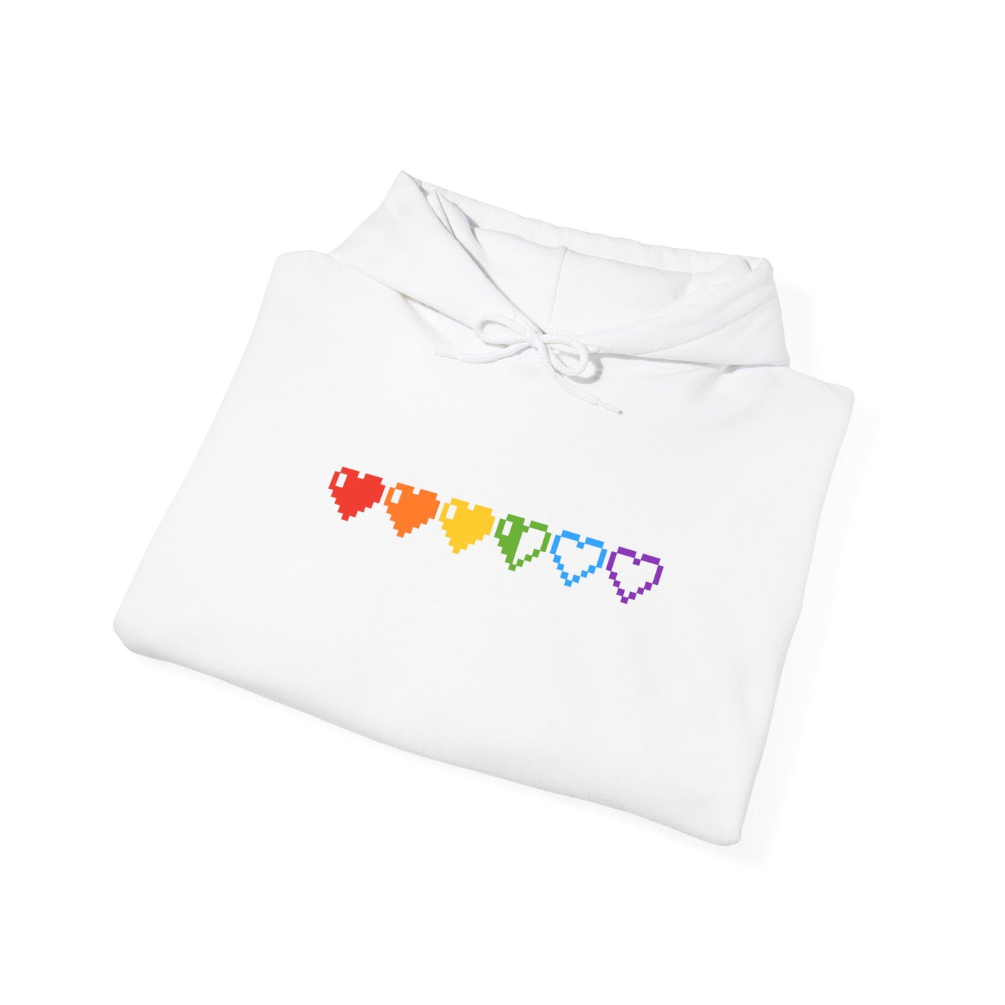 Pixelated Pride Hearts Hoodie