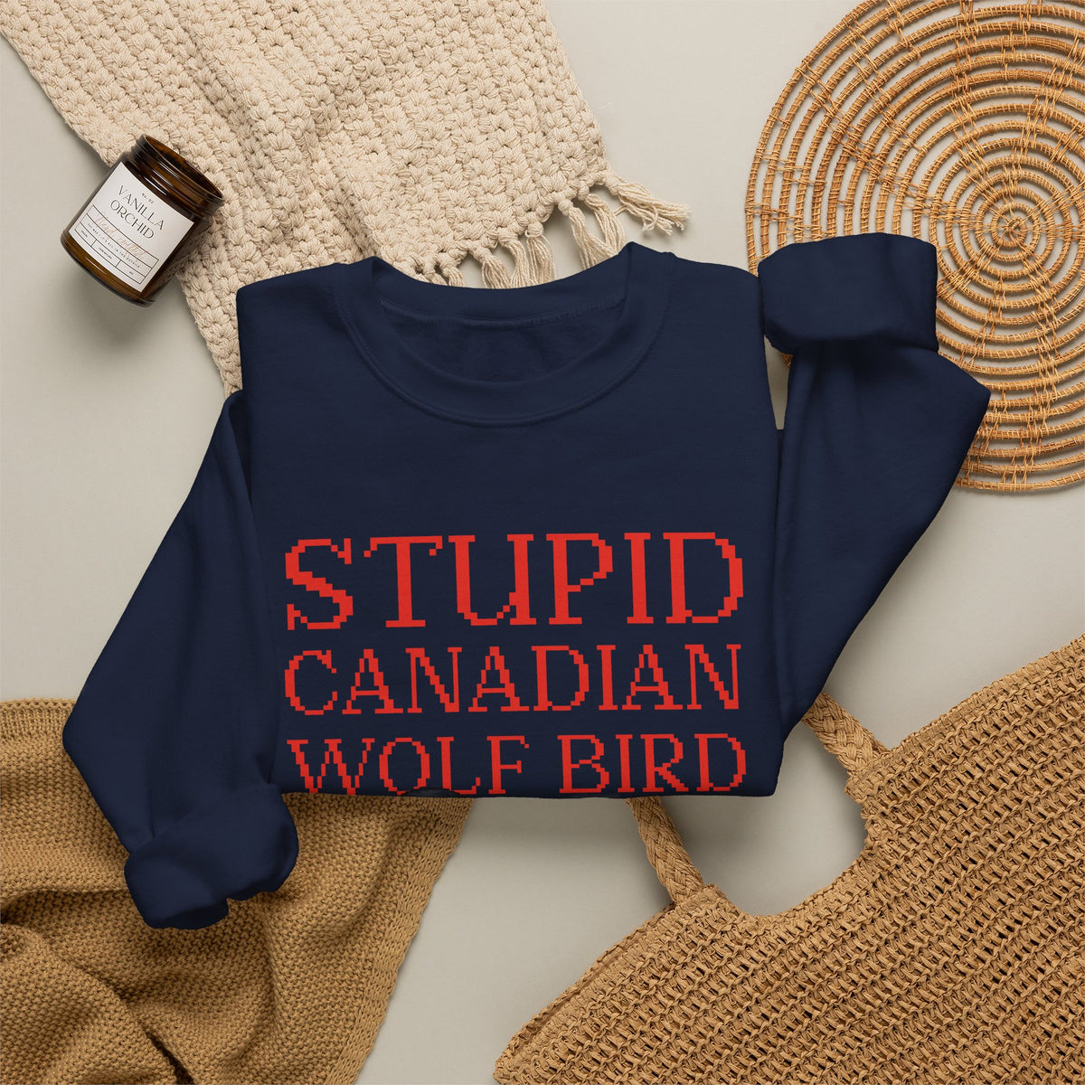 Stupid Canadian Wolf Bird Sweatshirt