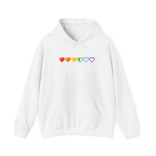 Pixelated Pride Hearts Hoodie