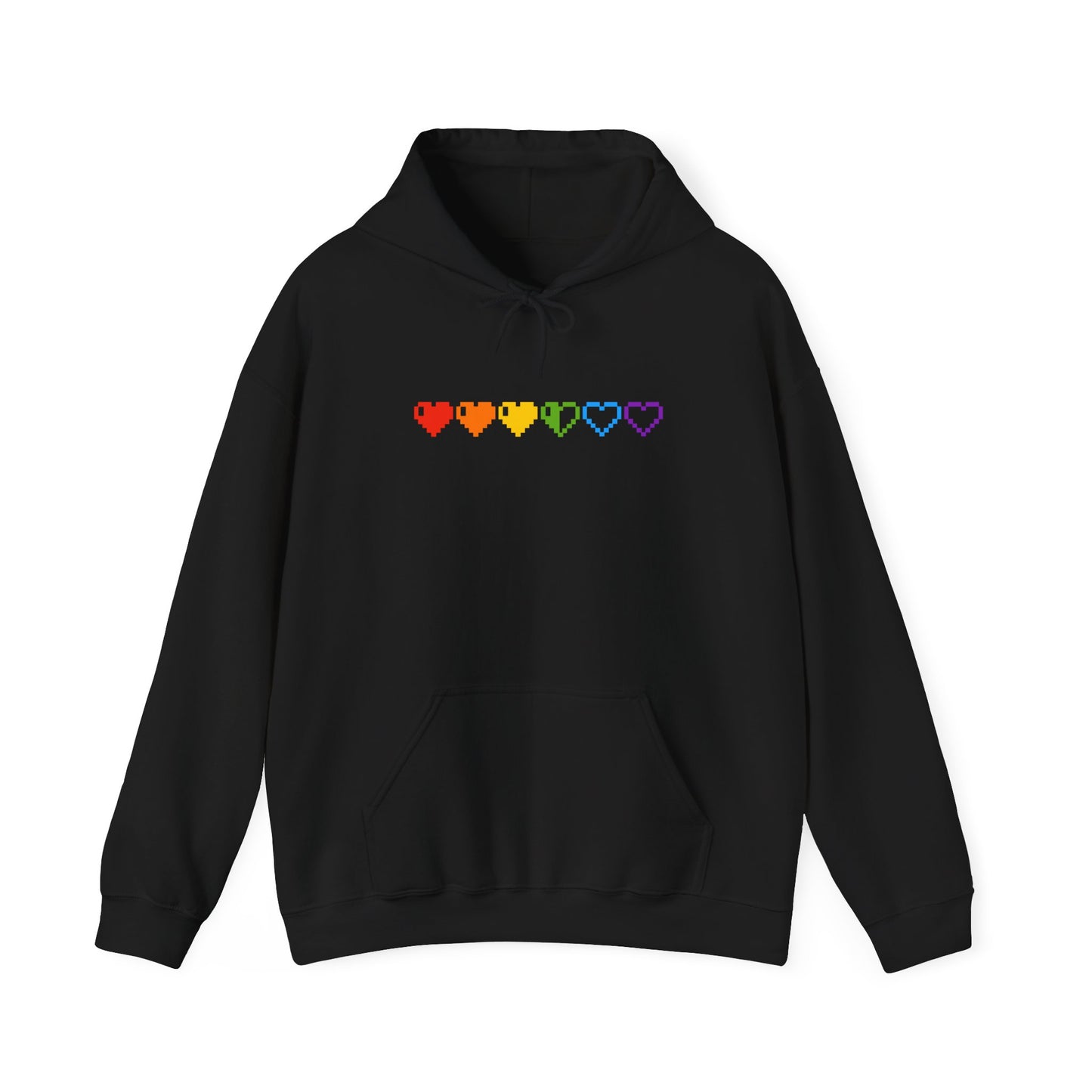 Pixelated Pride Hearts Hoodie