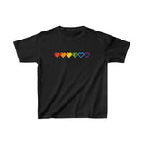 Kids-size Pixelated Pride Hearts Tee