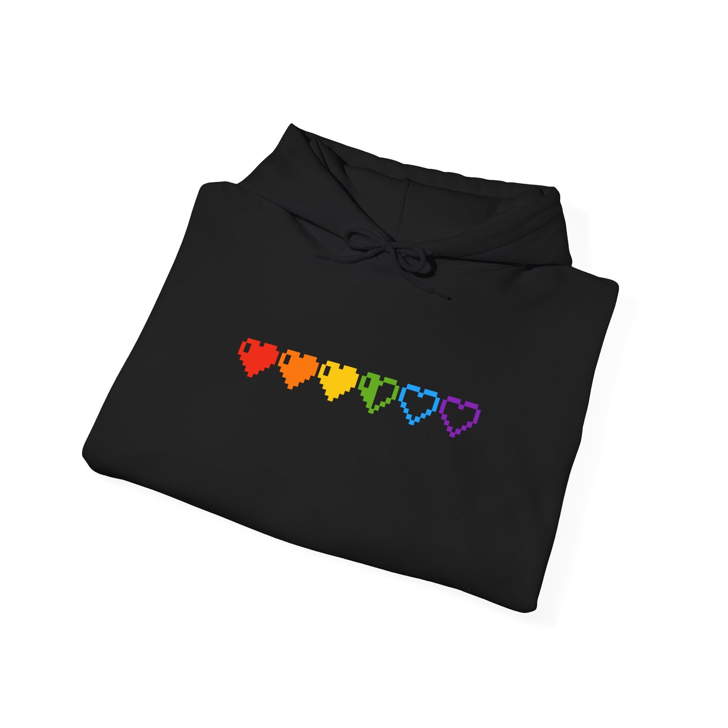 Pixelated Pride Hearts Hoodie