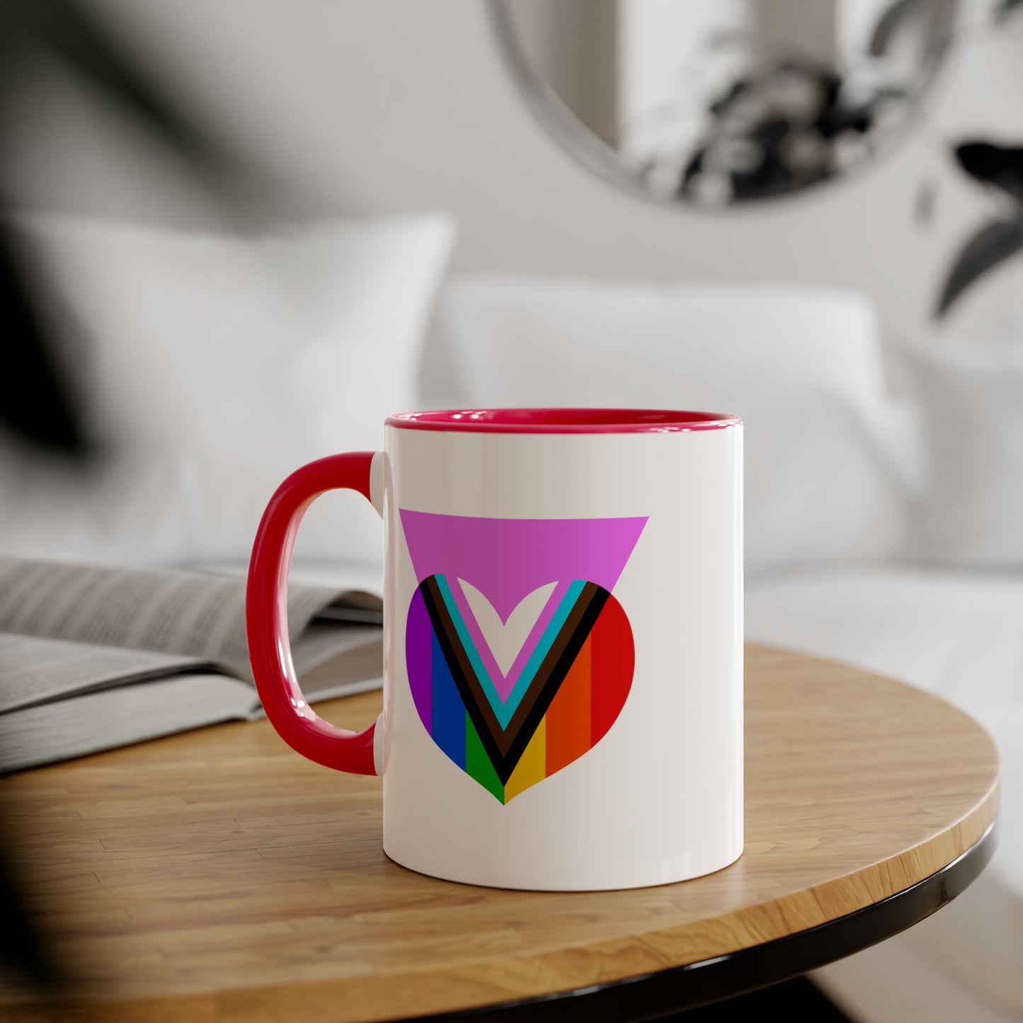 Pink Progress Pride Heart Mug