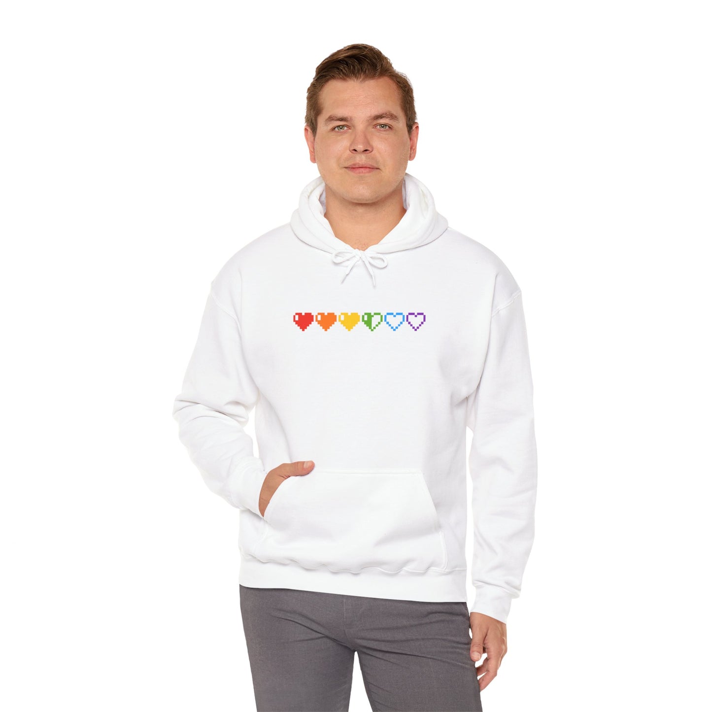 Pixelated Pride Hearts Hoodie