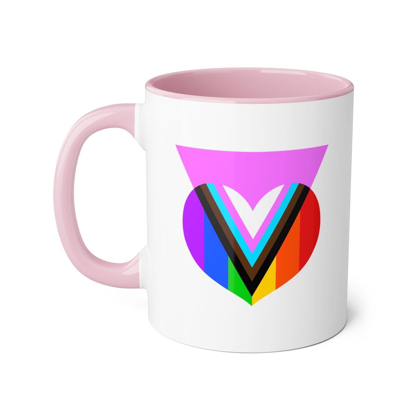 Pink Progress Pride Heart Mug