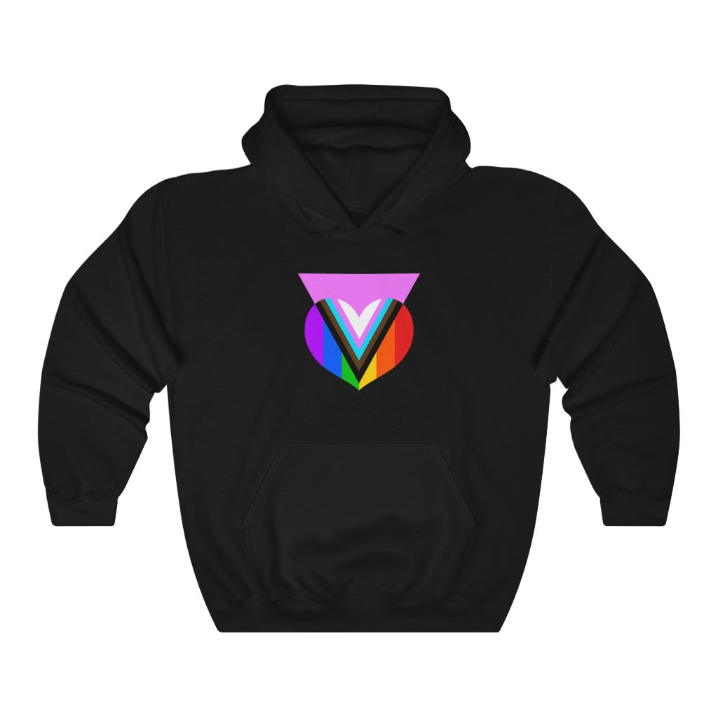 Pink Progress Pride Heart Hoodie