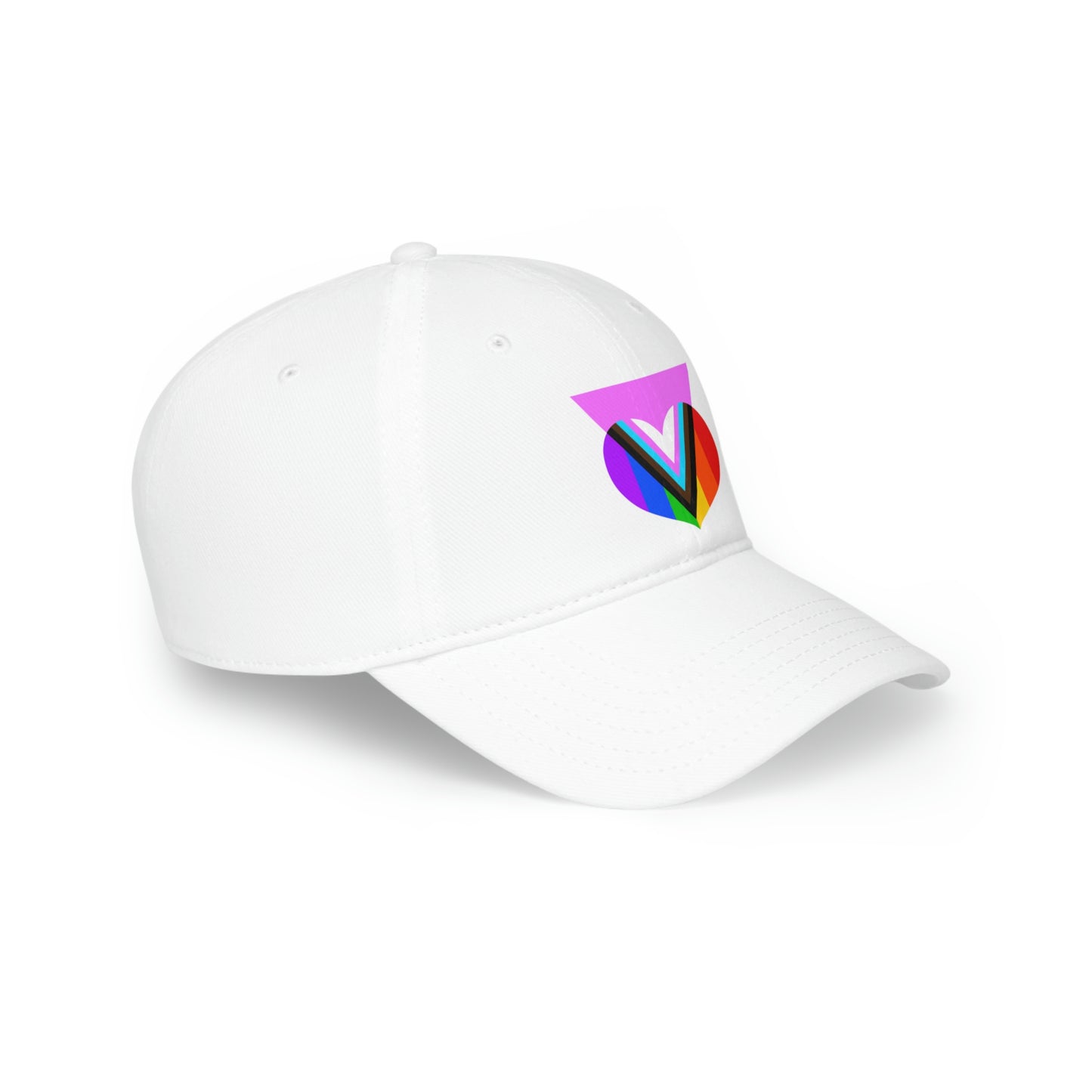 Pink Progress Pride Heart Low Profile Baseball Cap