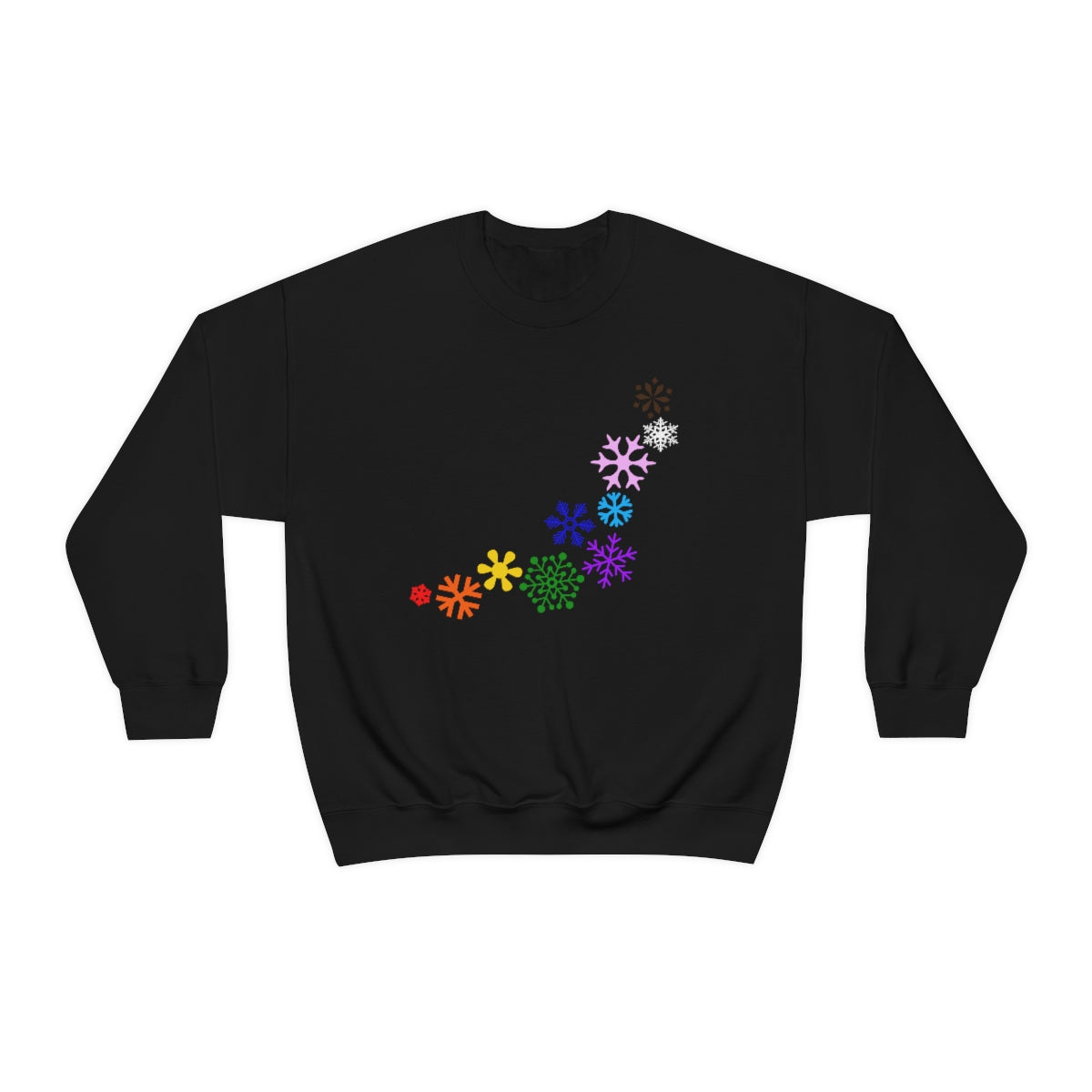 Rainbow Snowflakes Crewneck Sweatshirt