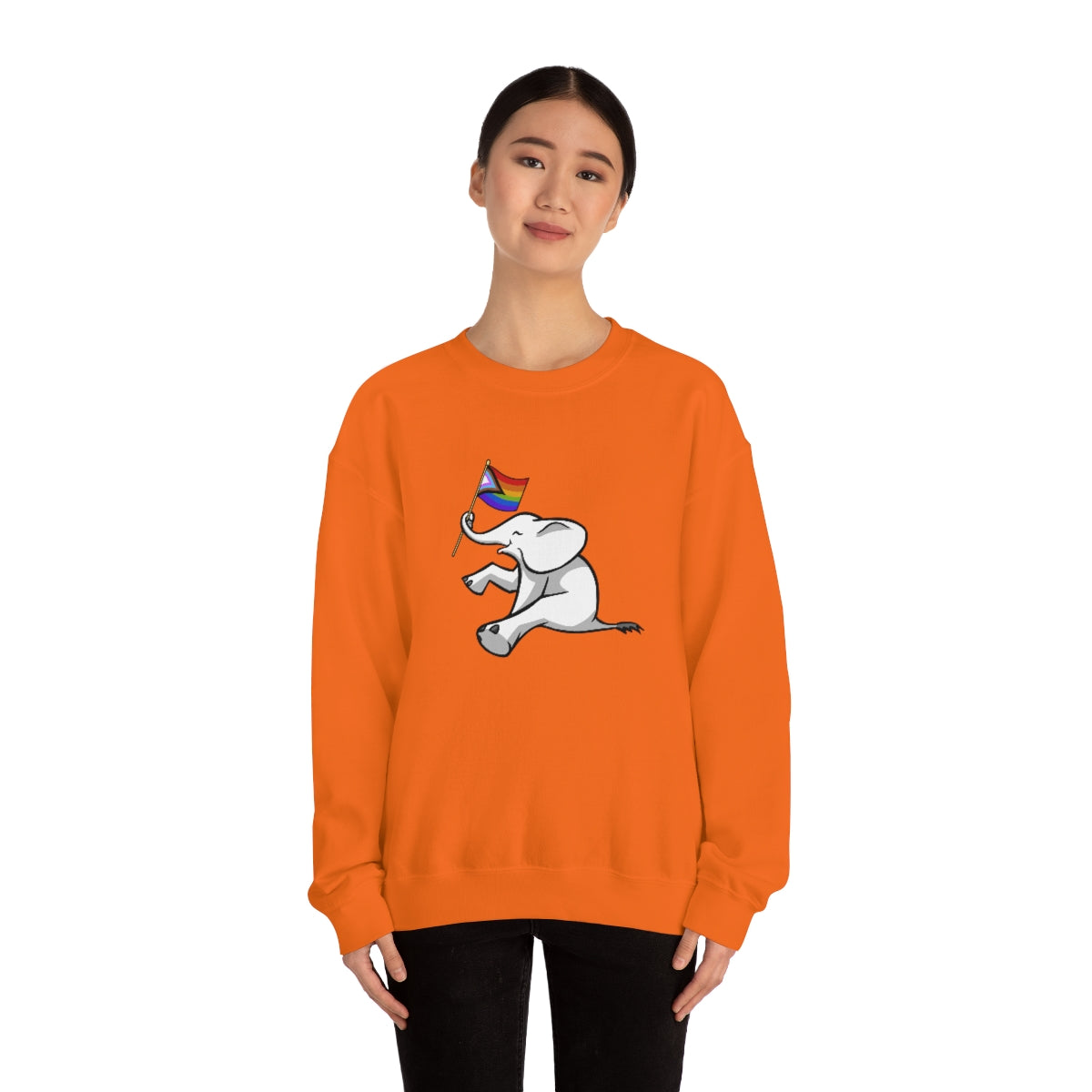 White Elephant Holiday Pride Flag Crewneck Sweatshirt