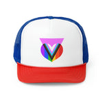 Pink Progress Pride Heart Trucker Cap
