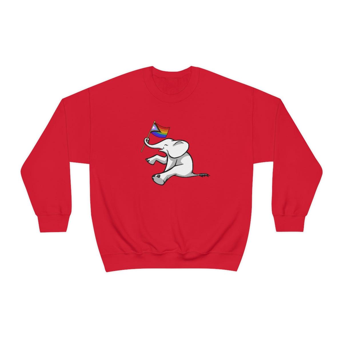 White Elephant Holiday Pride Flag Crewneck Sweatshirt