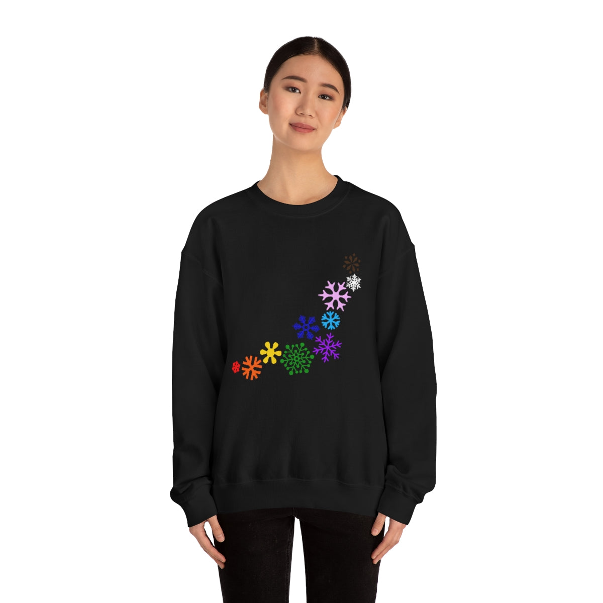 Rainbow Snowflakes Crewneck Sweatshirt
