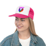 Pink Progress Pride Heart Trucker Cap