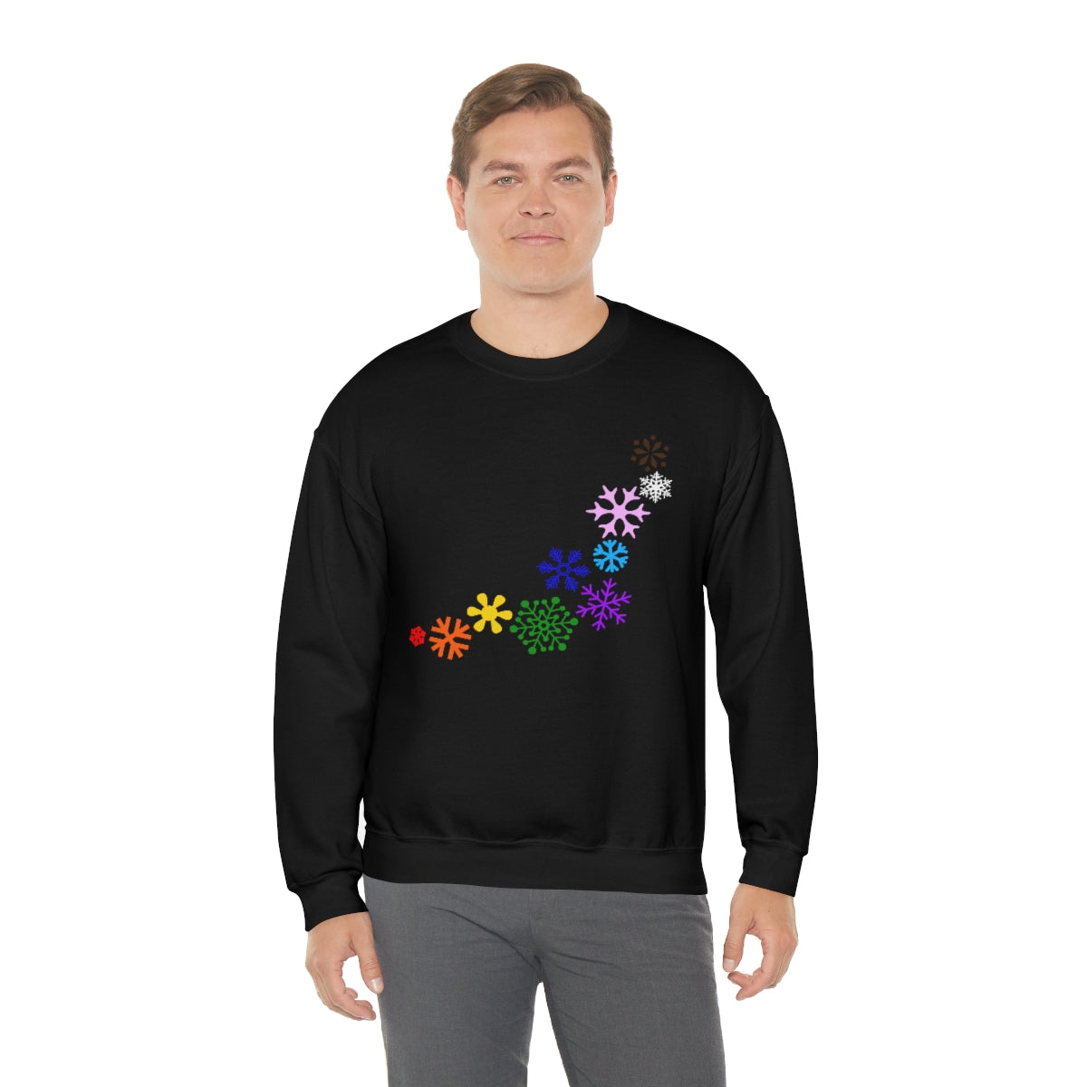 Rainbow Snowflakes Crewneck Sweatshirt