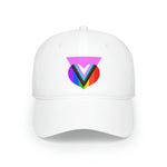 Pink Progress Pride Heart Low Profile Baseball Cap