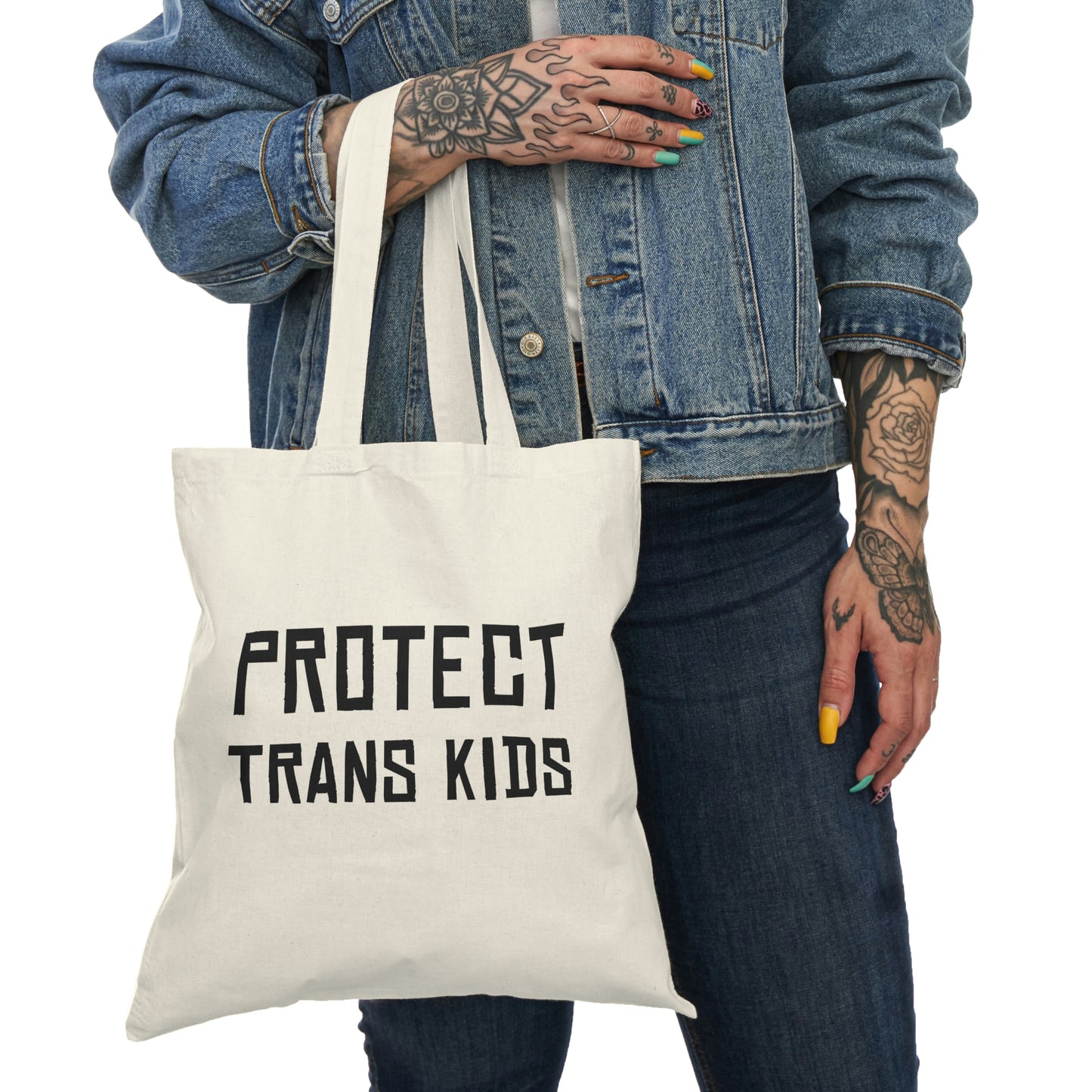 Protect Trans Kids Natural Tote Bag