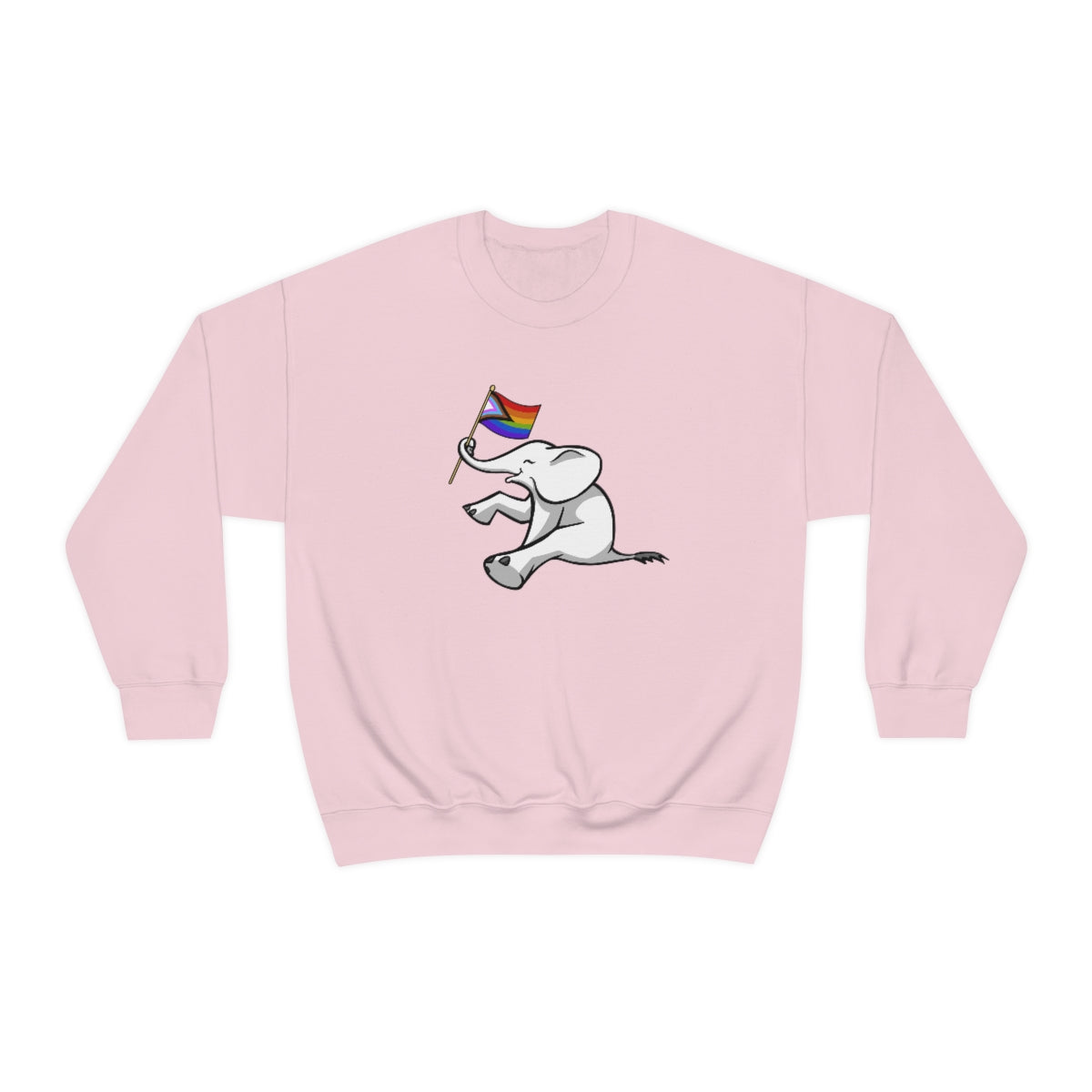 White Elephant Holiday Pride Flag Crewneck Sweatshirt