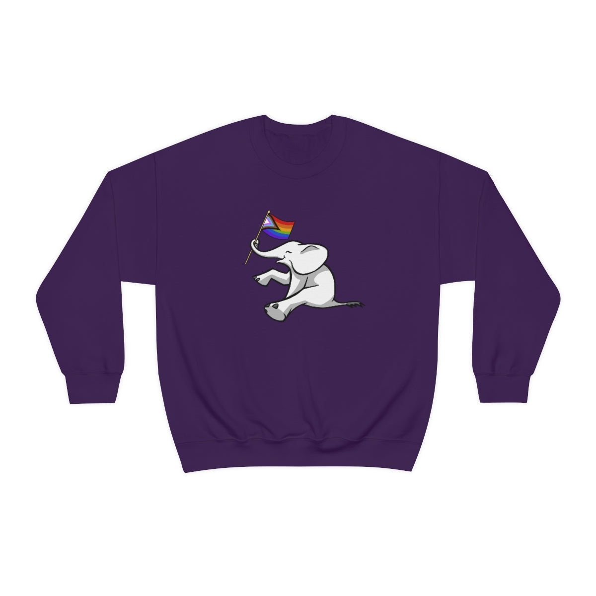 White Elephant Holiday Pride Flag Crewneck Sweatshirt