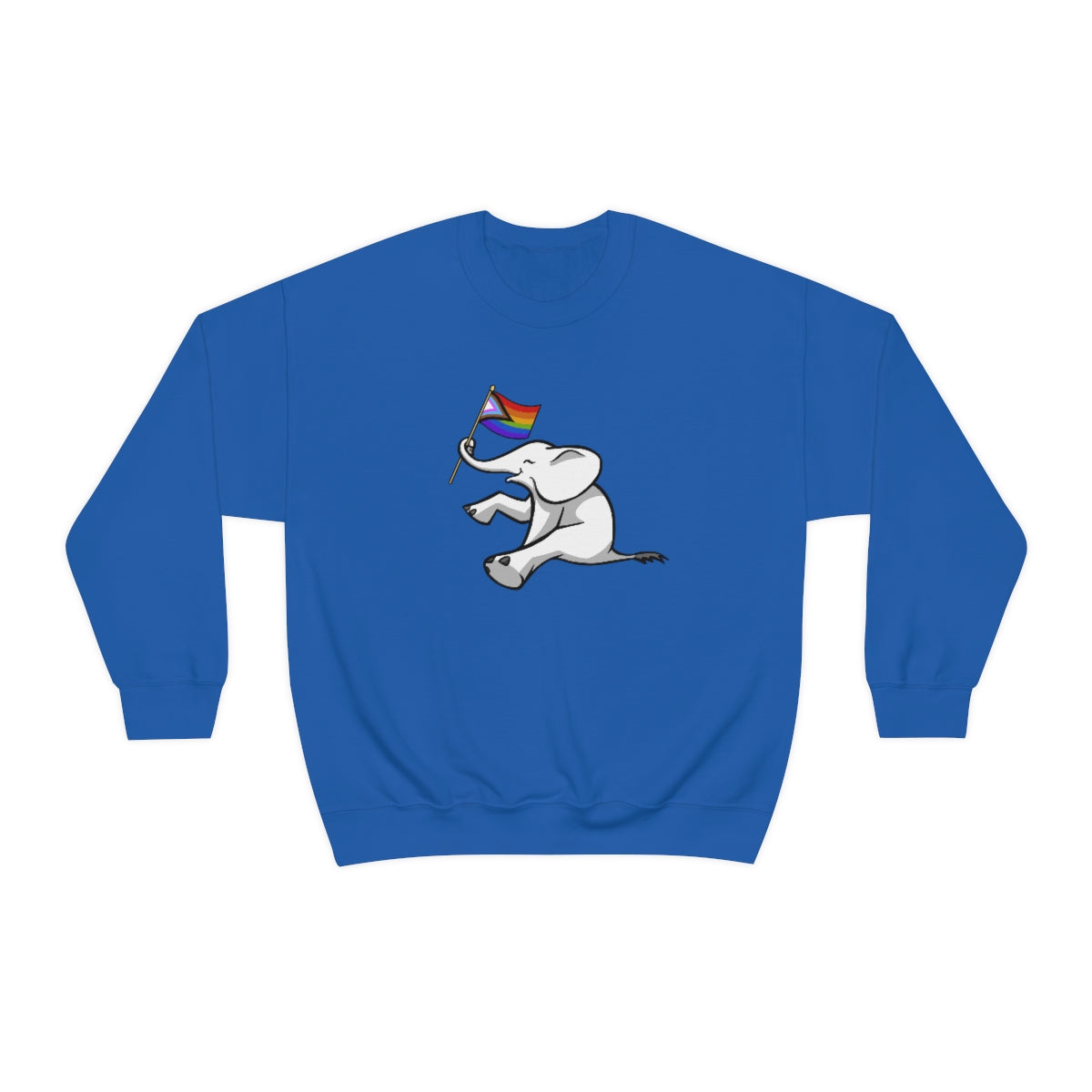 White Elephant Holiday Pride Flag Crewneck Sweatshirt
