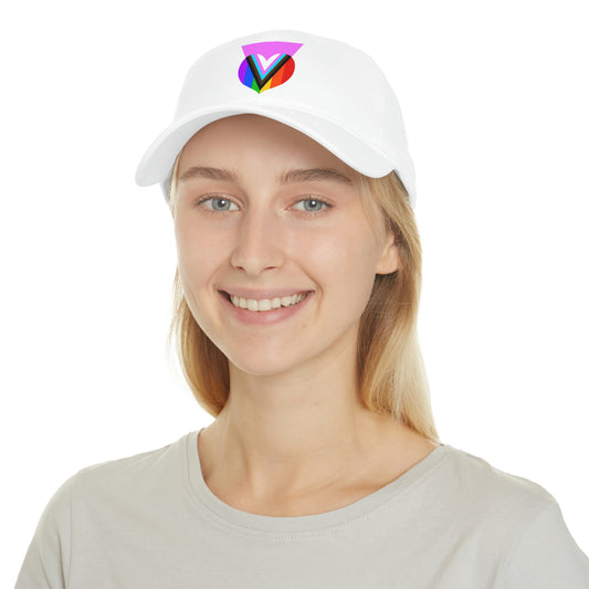 Pink Progress Pride Heart Low Profile Baseball Cap