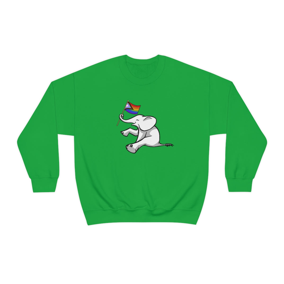White Elephant Holiday Pride Flag Crewneck Sweatshirt