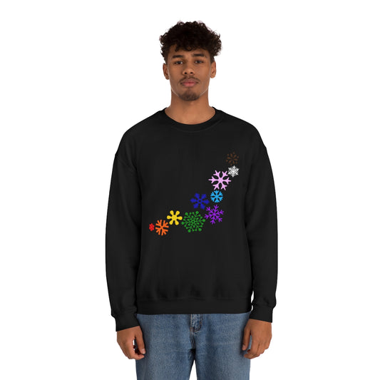 Rainbow Snowflakes Crewneck Sweatshirt