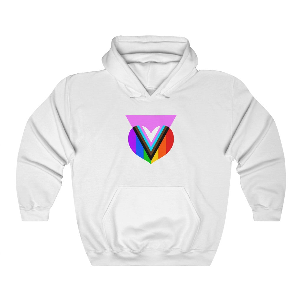 Pink Progress Pride Heart Hoodie