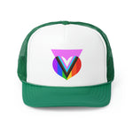 Pink Progress Pride Heart Trucker Cap