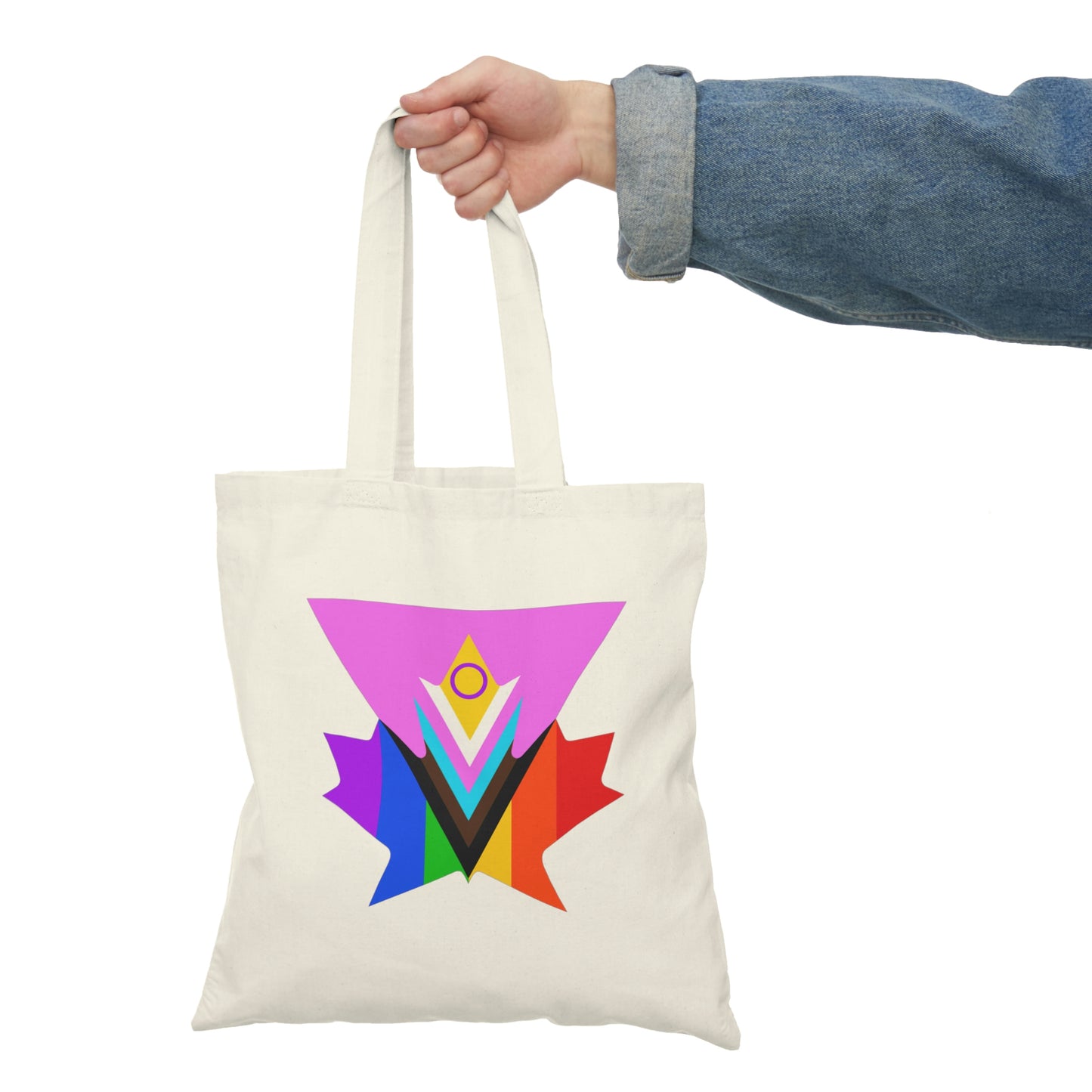 Pink Progress Pride Maple Natural Tote Bag