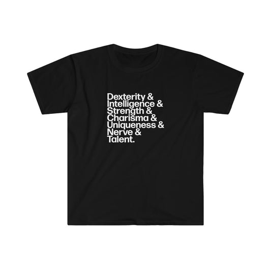 D&D Charisma Uniqueness Nerve & Talent Tee