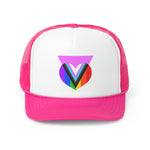 Pink Progress Pride Heart Trucker Cap